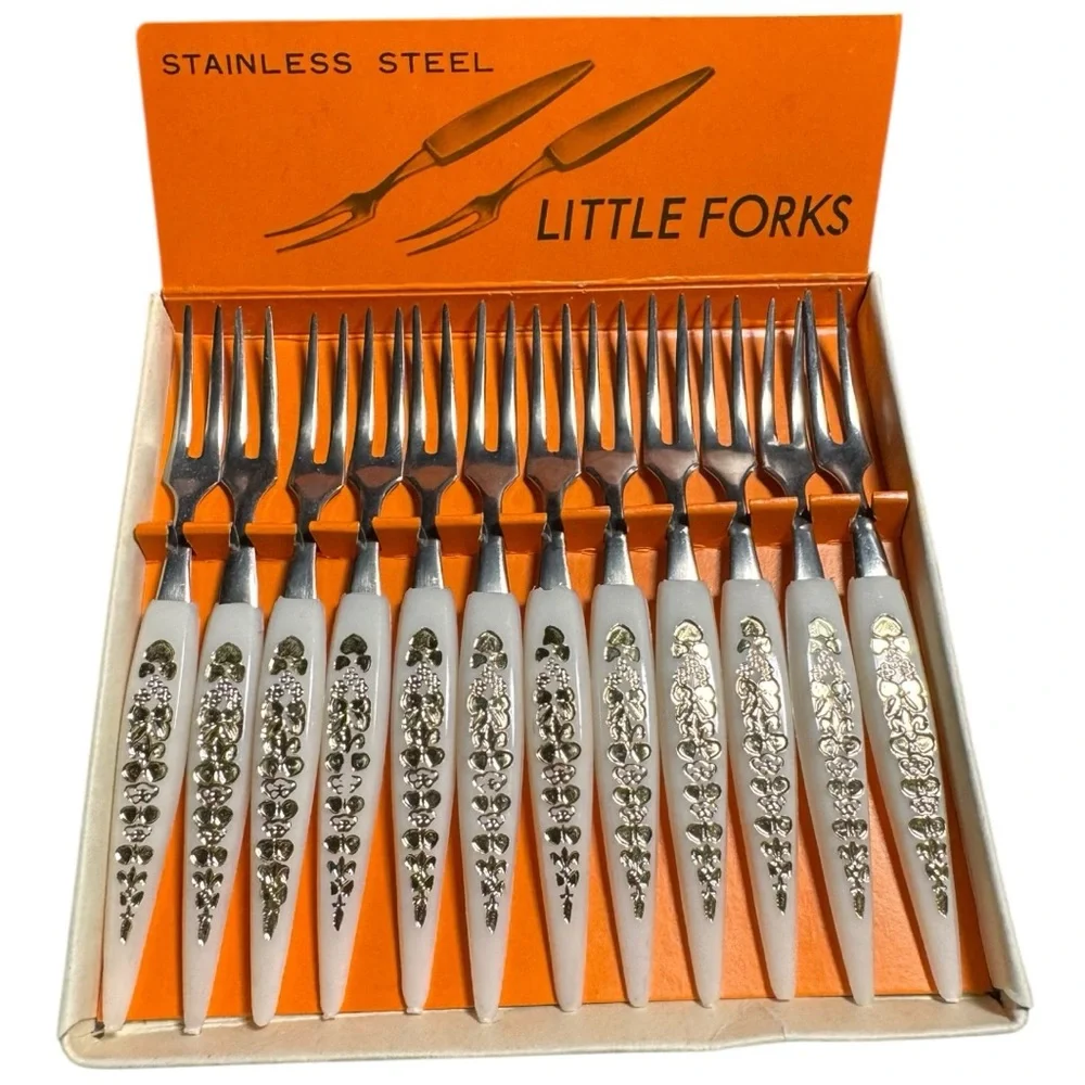 Stainless Steel 12 Count Little Vintage Forks